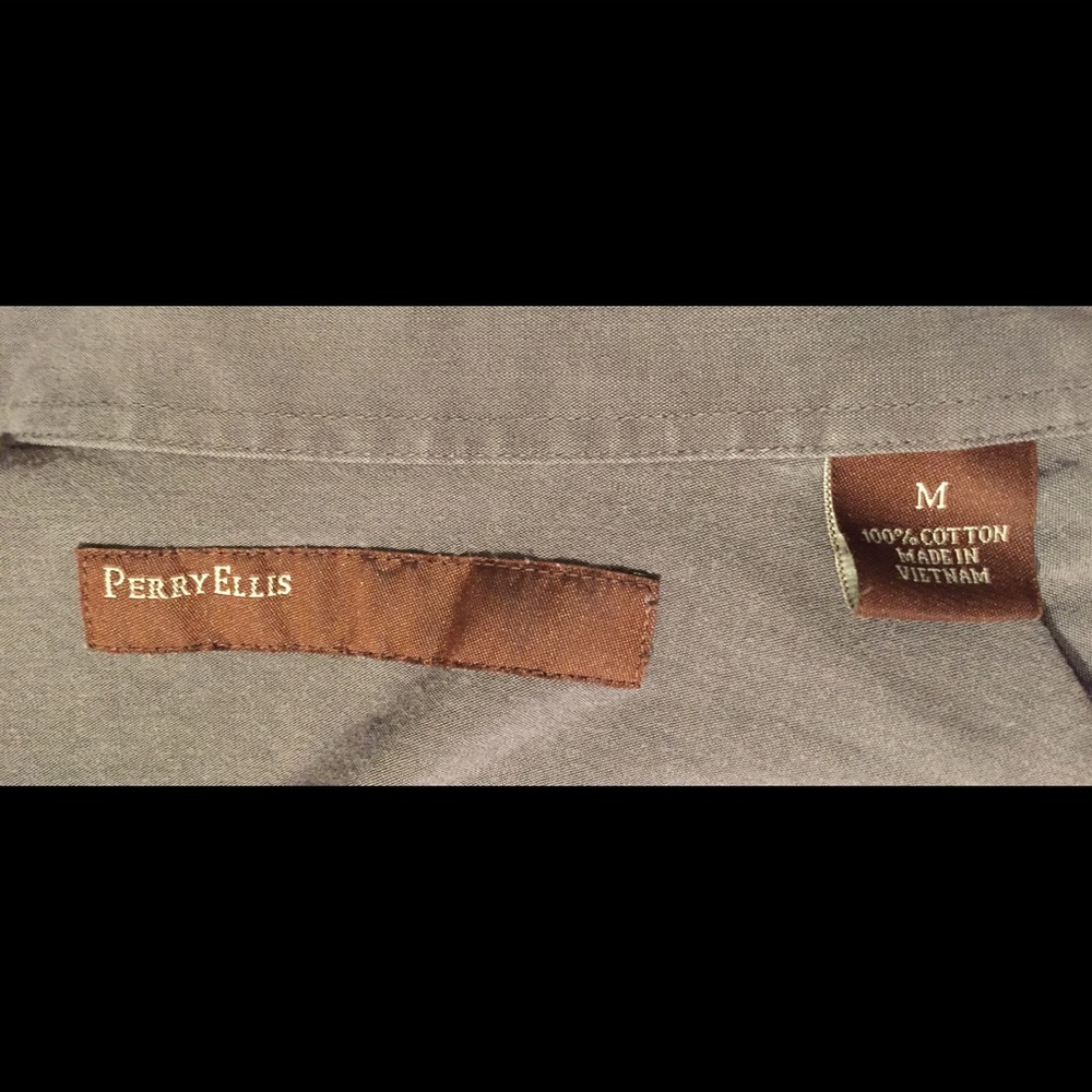 Perry Ellis grey button down - Picture 2 of 2